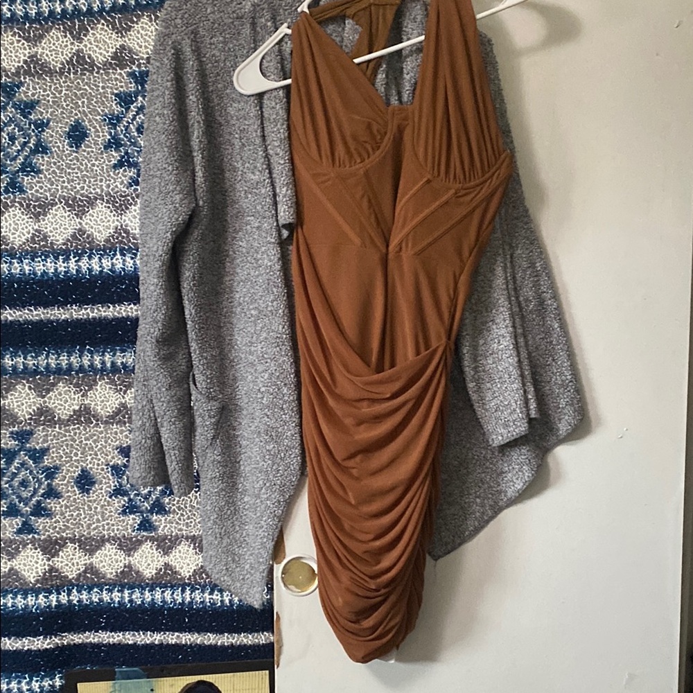 Elegant Brown Women's Dress